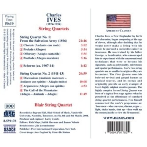 Naxos Ives: String Quartets Nos. 1 A