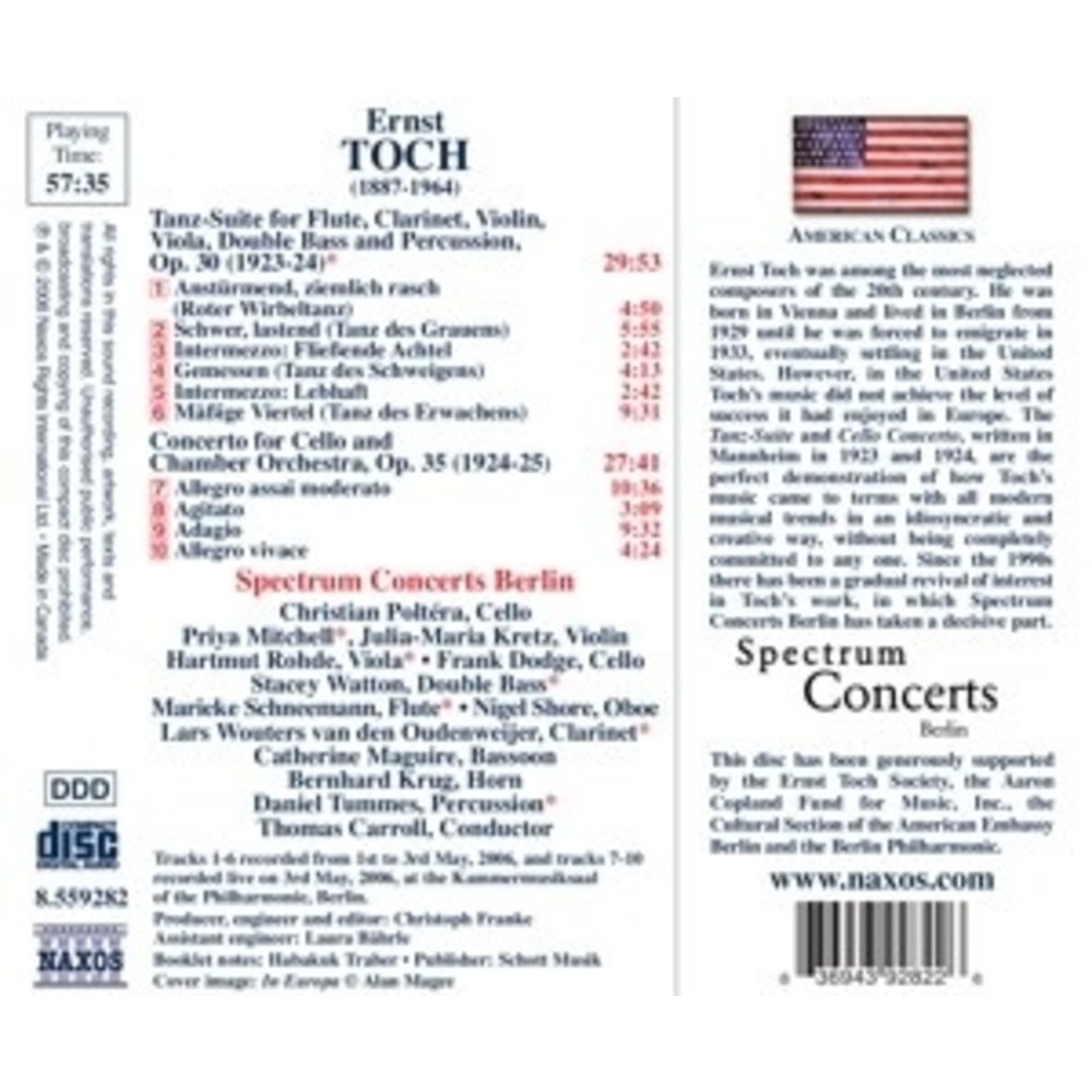 Naxos Toch: Tanz-Suite/Cello Concerto