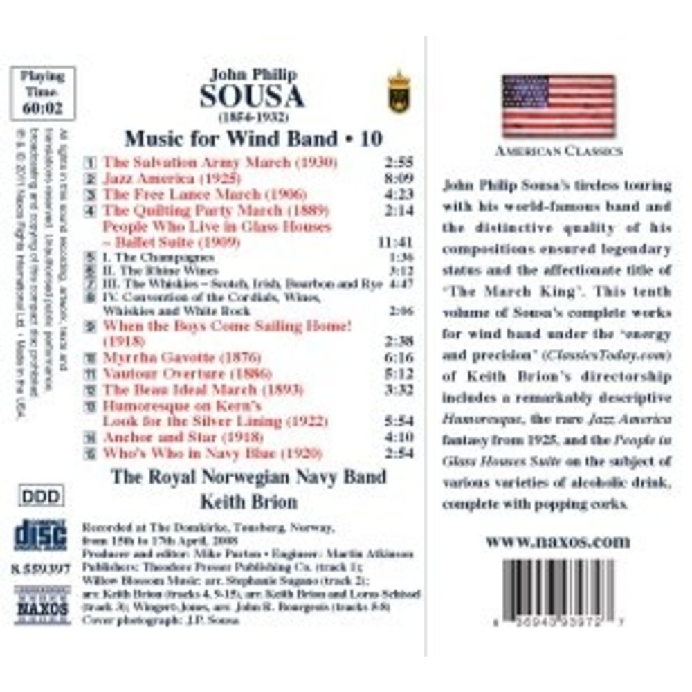 Naxos Sousa: Music For Wind Band 10