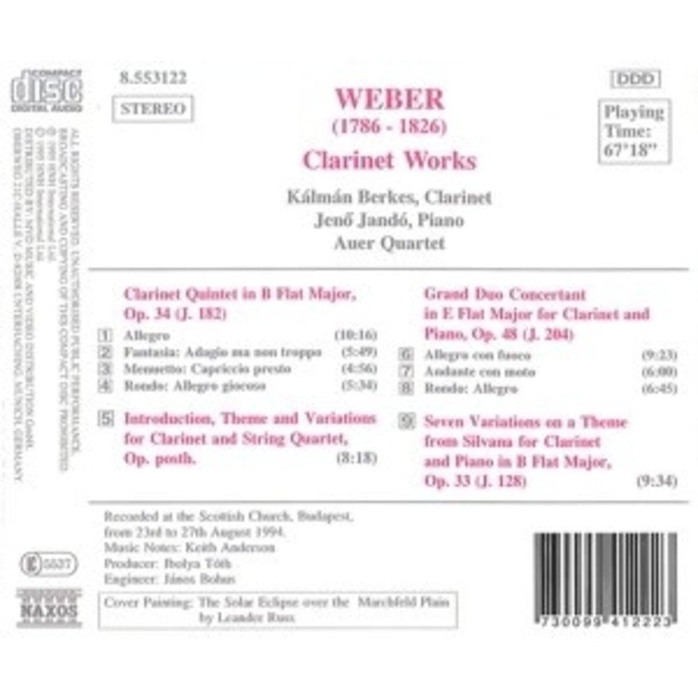 Naxos Weber: Clarinet Works