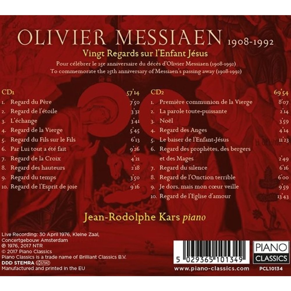 Piano Classics Olivier Messiaen: Vingt Regards Sur L'Enfant Jésus (2CD)