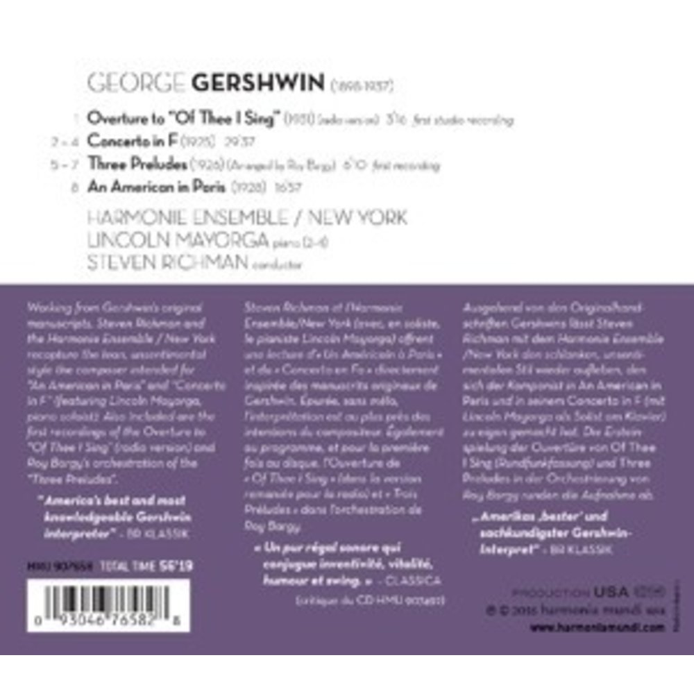 Harmonia Mundi An American In Paris. Concerto In F