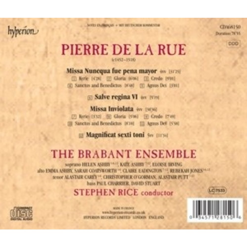 Hyperion Missa Nuncqua Fue Pena Mayor