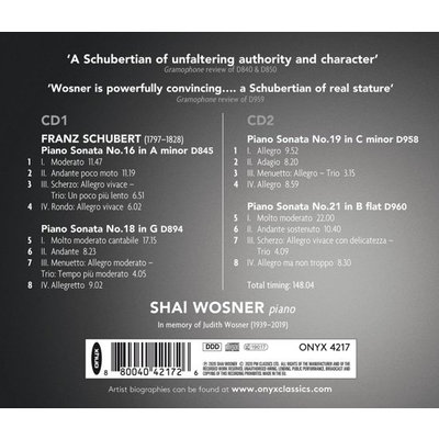 Schubert: PIANOSONATES D.845, D958, D960