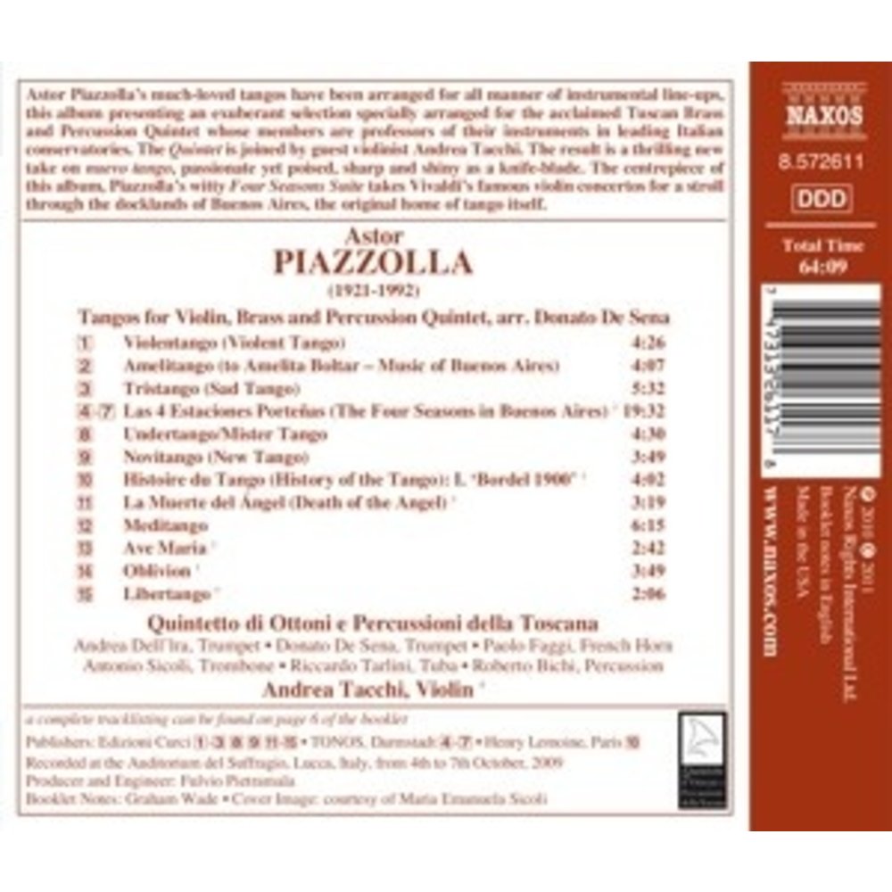 Naxos Piazzolla: Tangos For Violin
