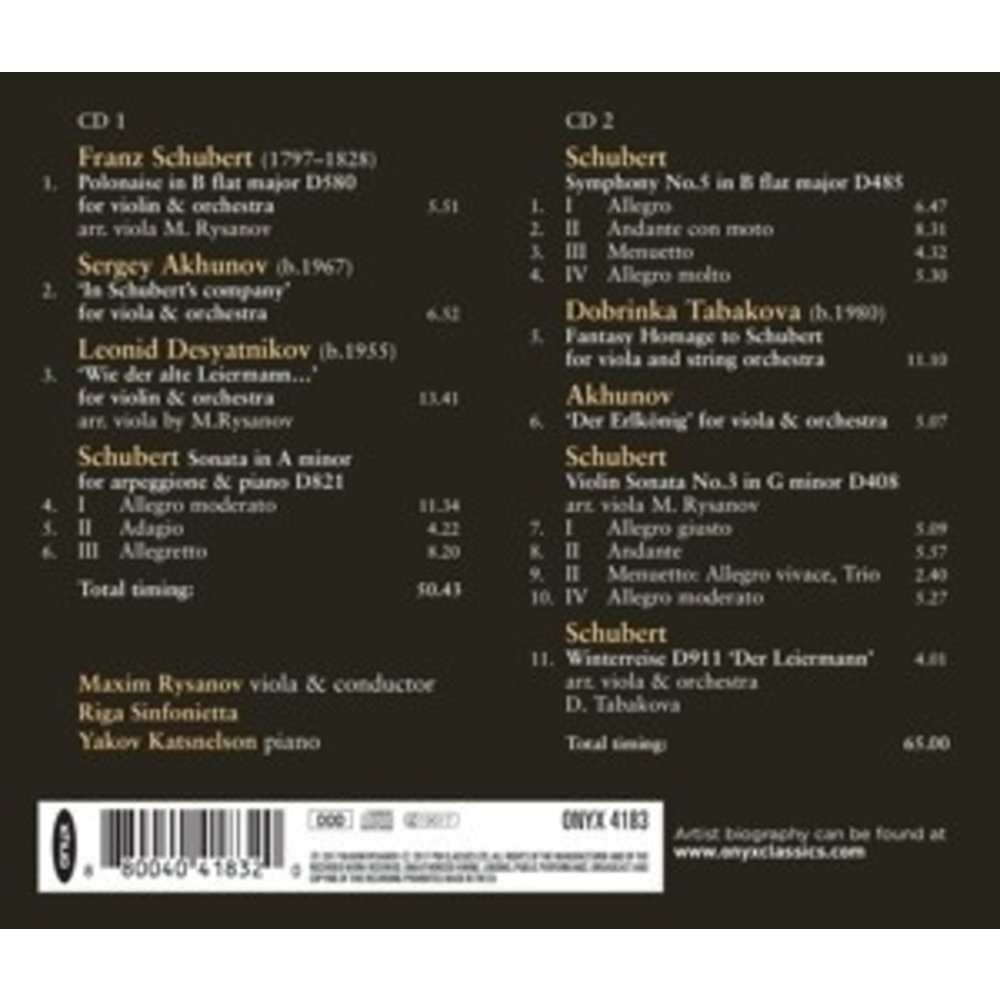 ONYX CLASSICS In Schuberts Company