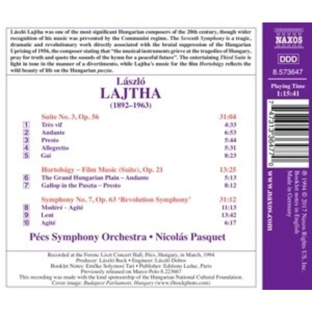 Naxos Symphony No. 7-Suite No. 3-Hortobagy