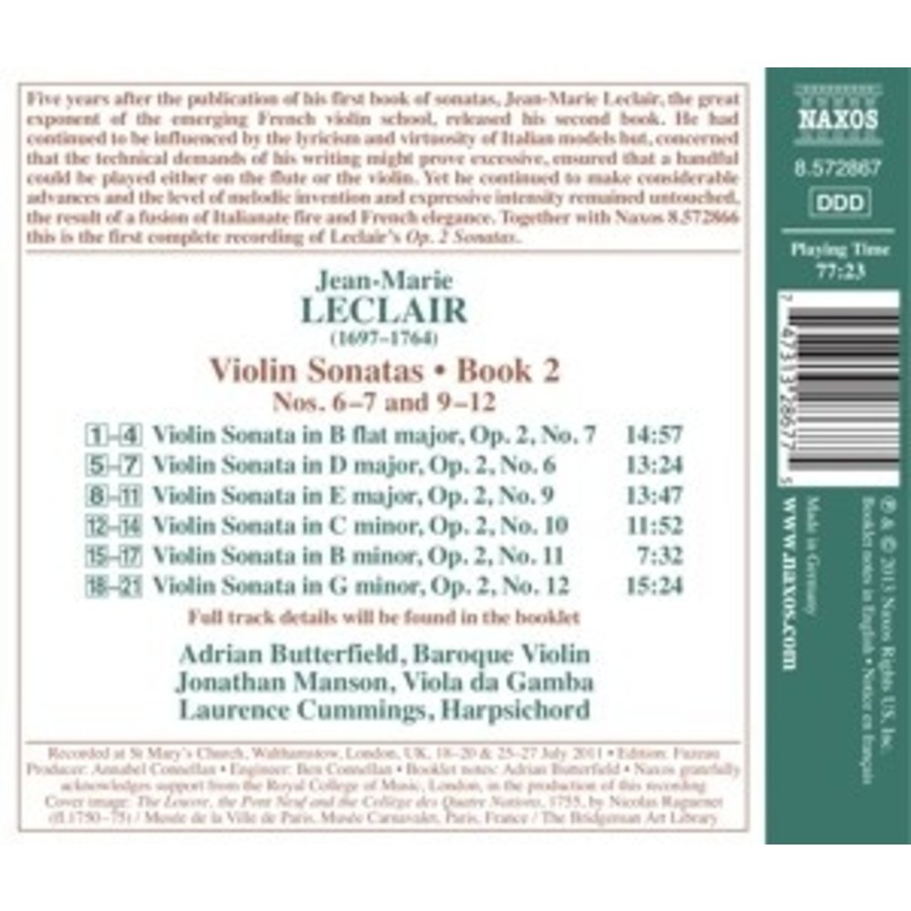 Naxos Leclair: Violin Sonatas Book 2