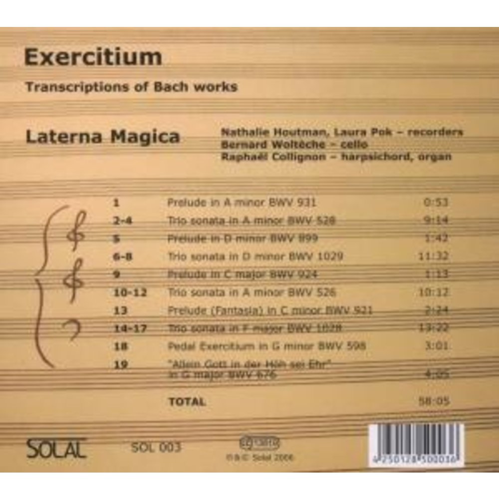Ramée Exercitium Transcriptions Of Bach Works