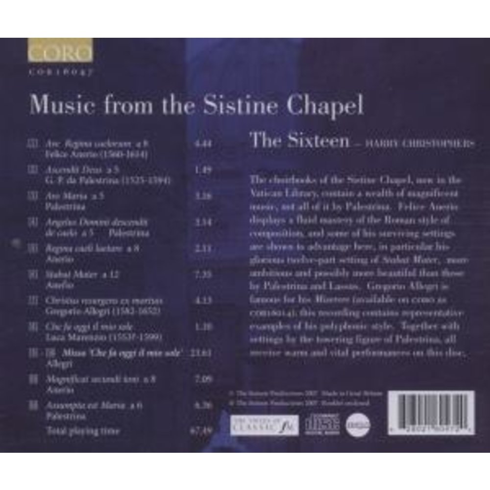Coro Music From The Sistine Chapel