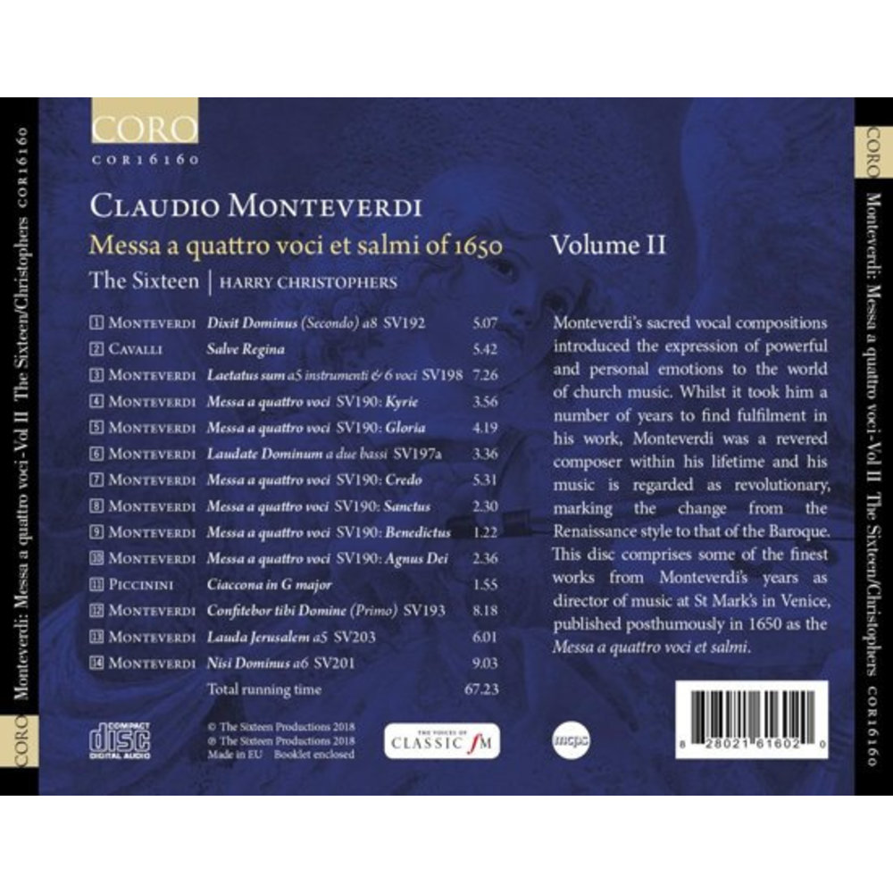 Coro Monteverdi: Messa A Quattro Voci Et Salmi Of 1650 Vol. Ii