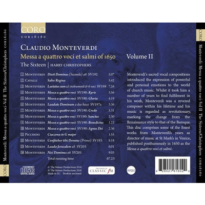 Monteverdi: Messa A Quattro Voci Et Salmi Of 1650 Vol. Ii