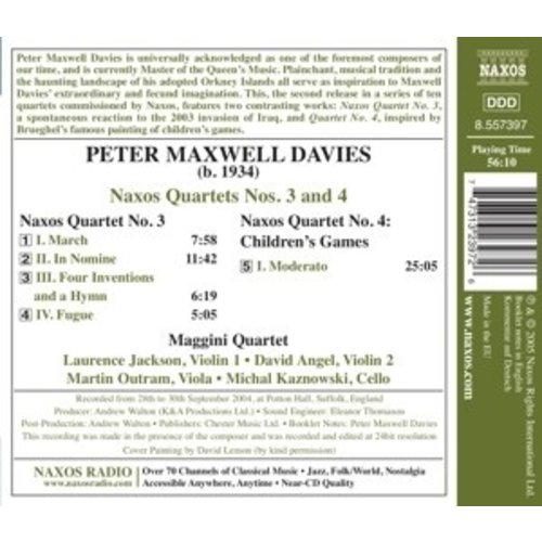 Naxos Maxwell Davies: Naxos Quartets