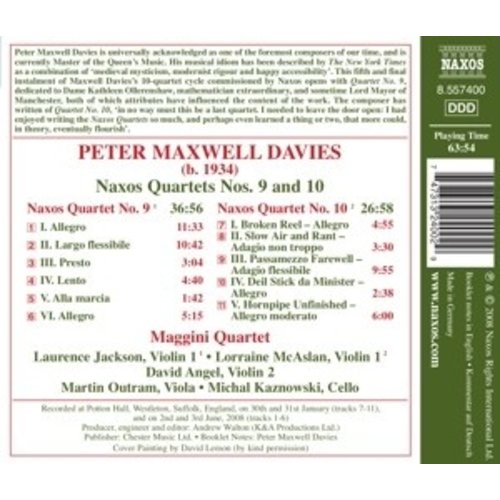 Naxos Maxwell:naxos Quartets Nos.9+10