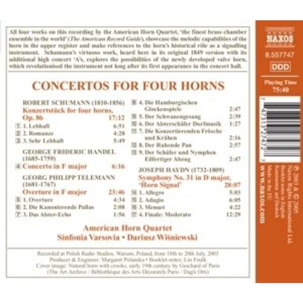 Naxos Concertos For Four Horns