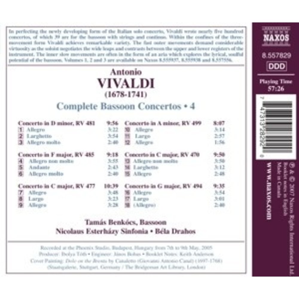 Naxos Vivaldi: Bassoon Concertos V.4
