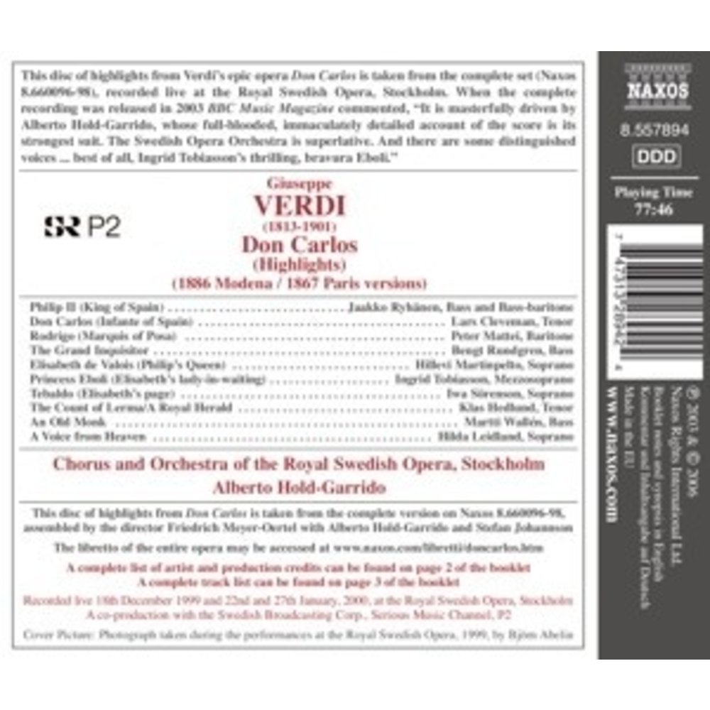 Naxos Verdi: Don Carlos (Highlights)