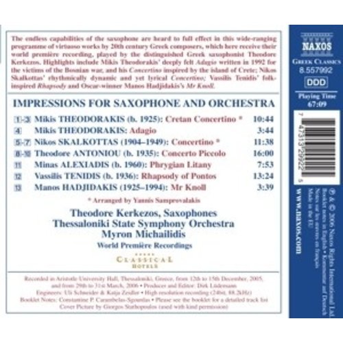 Naxos Impressions For Saxophone And