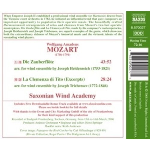 Naxos Mozart: Zauberflote For Wind