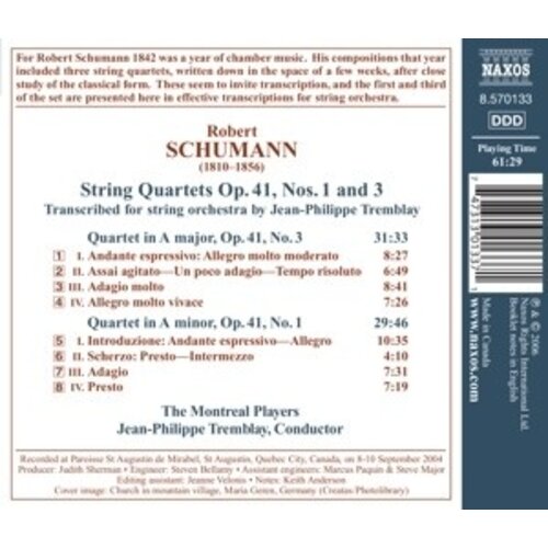 Naxos Schumann:string Quartets No1&3