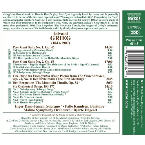 Naxos Peer Gynt Suites - Orchestral Songs