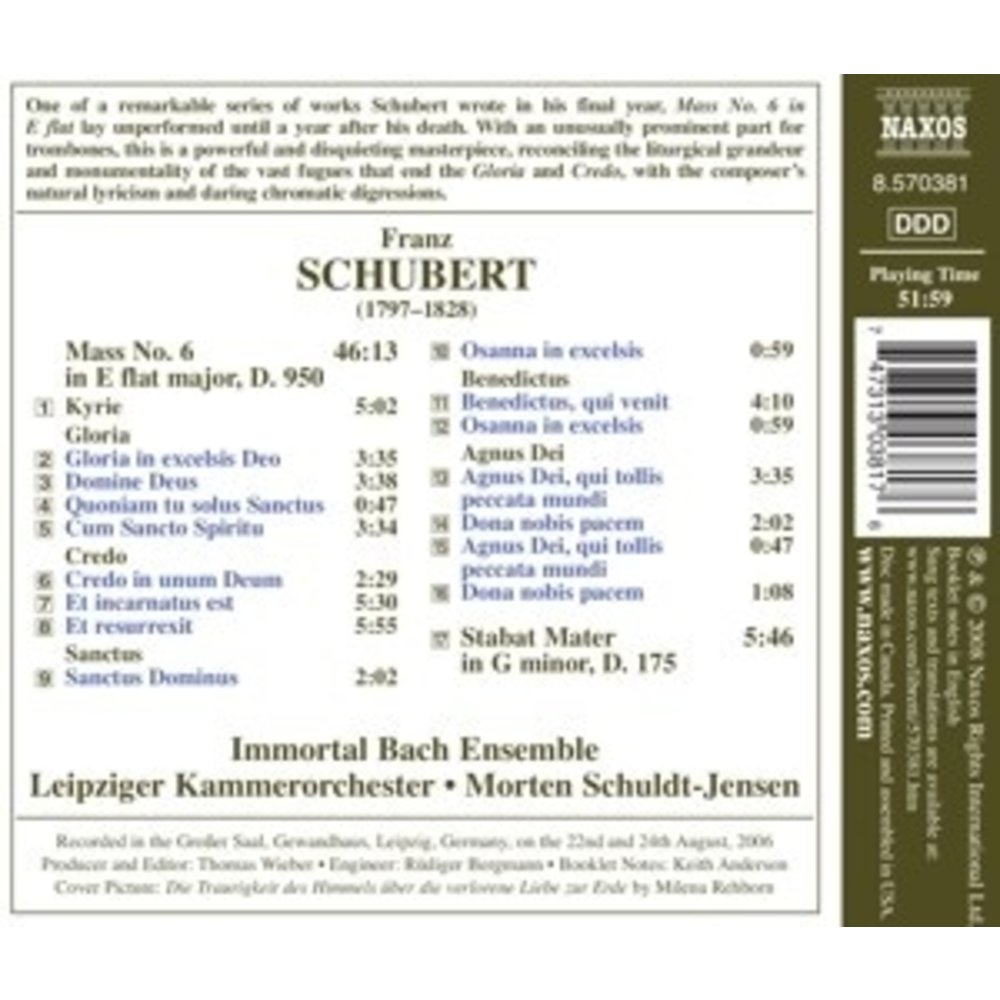 Naxos Schubert: Mass In E Flat Major