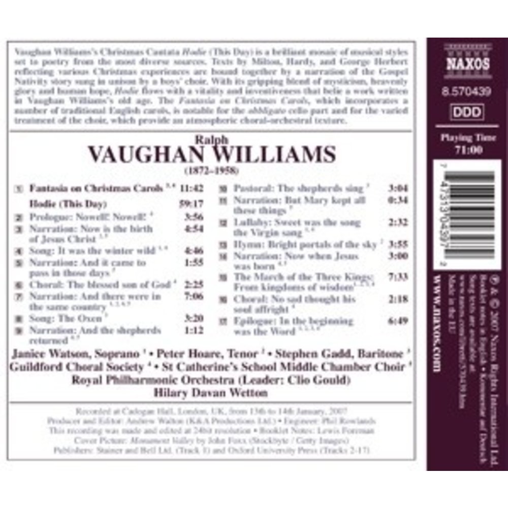 Naxos Vaughan Williams: Hodie
