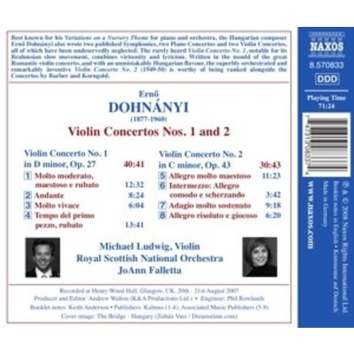 Naxos Dohnanyi: Violin Concertos 1 & 2