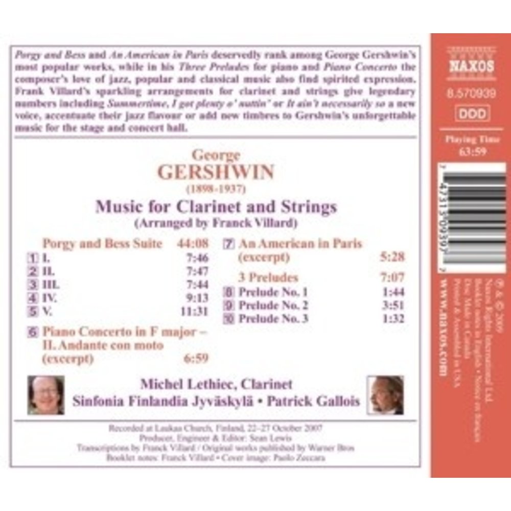 Naxos Gershwin: Music For Clarinet