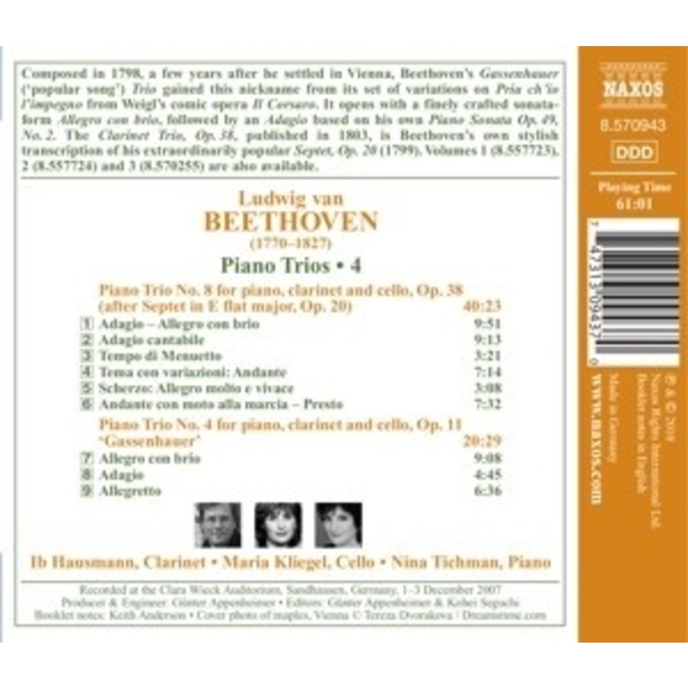 Naxos Beethoven: Piano Trios 4