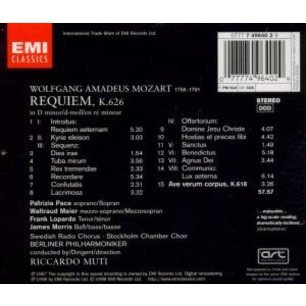 Erato/Warner Classics Mozart: Requiem