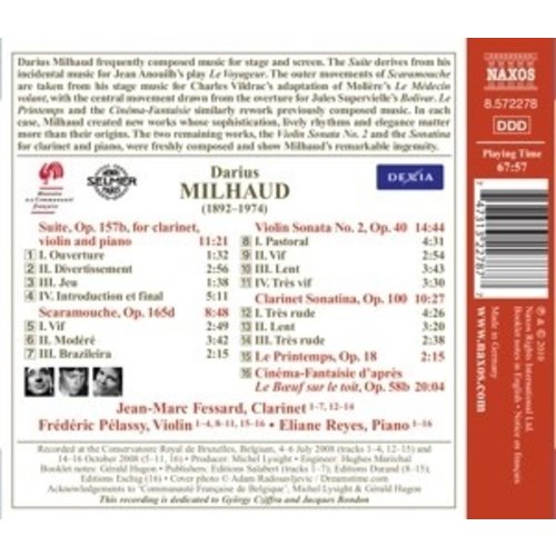 Naxos Milhaud: Suite For Clarinet