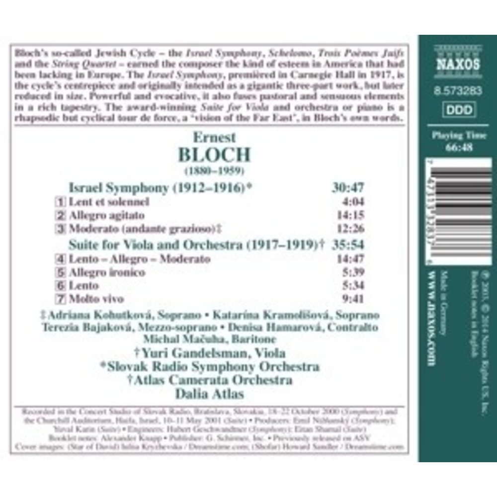 Naxos Israel Symphony, Suite For Viola And Orchestra