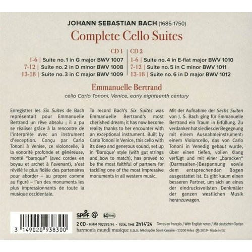 Harmonia Mundi Bach Complete Cello Suites