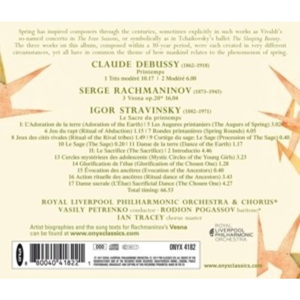 ONYX CLASSICS The Rite Of Spring Le Printemps Spr