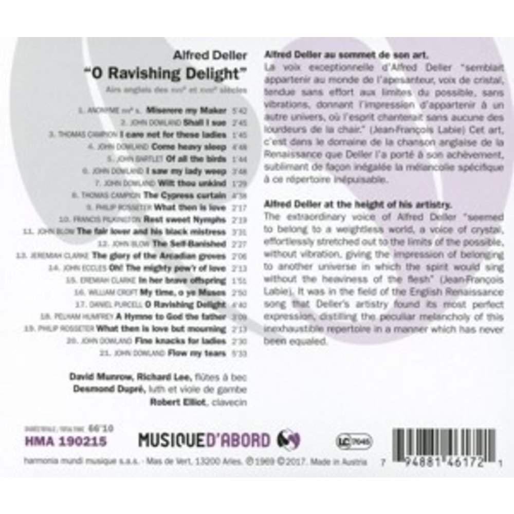 Harmonia Mundi O Ravishing Delight