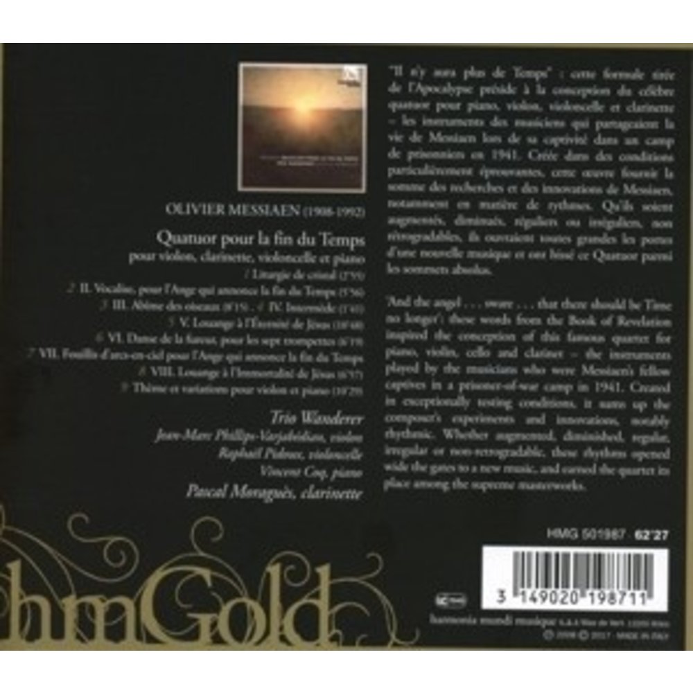 Harmonia Mundi Quatuor Pour La Fin Du Temps