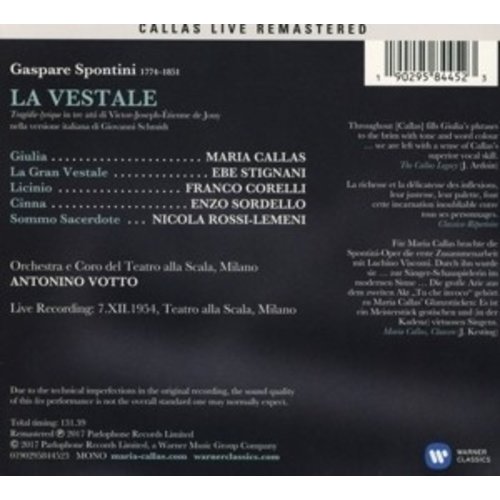Erato/Warner Classics La Vestale (Milano 07/12/1954)