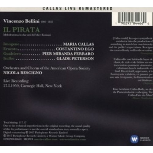 Erato/Warner Classics Il Pirata (Ny 27/01/1959)