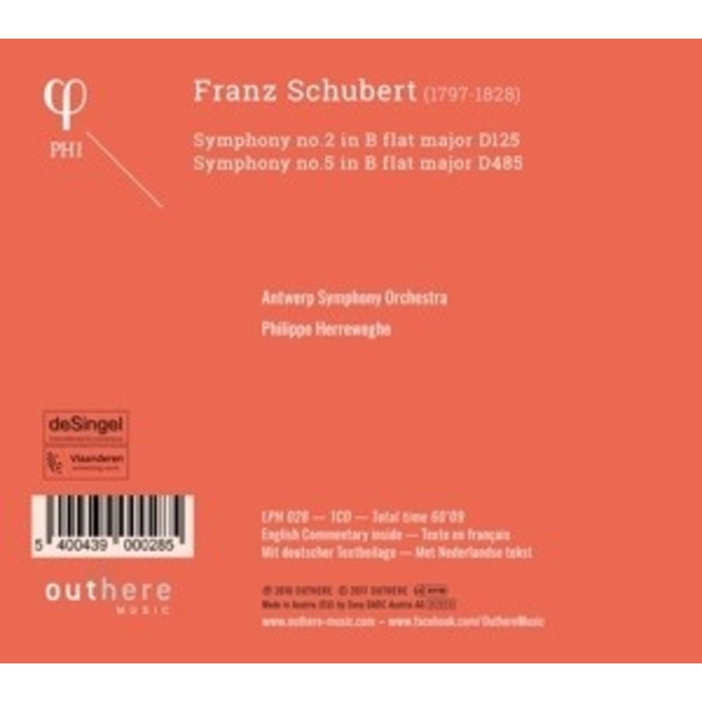 Phi Schubert: Symphonies Nos. 2 & 5