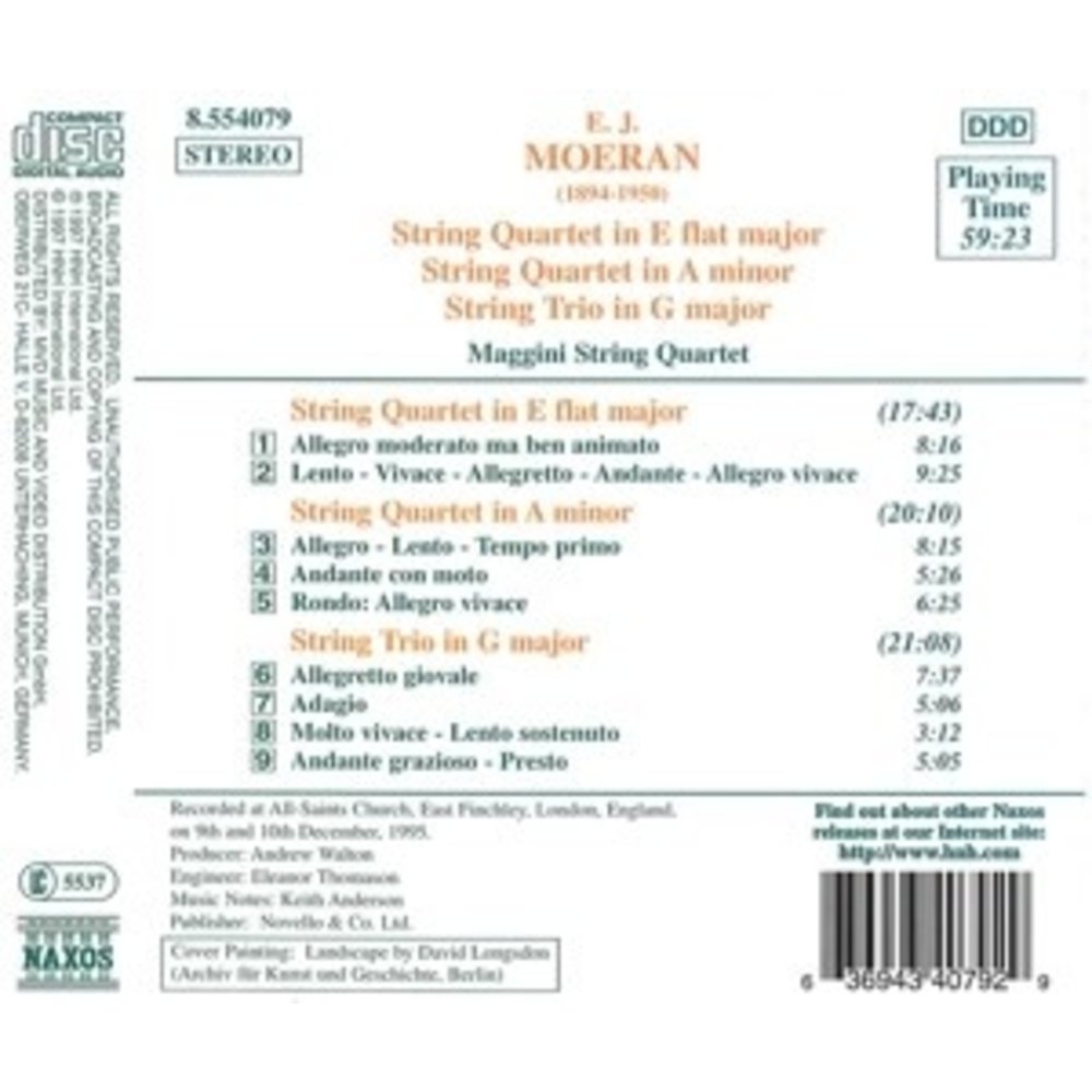 Naxos Moeran: String 4Tets/Trio