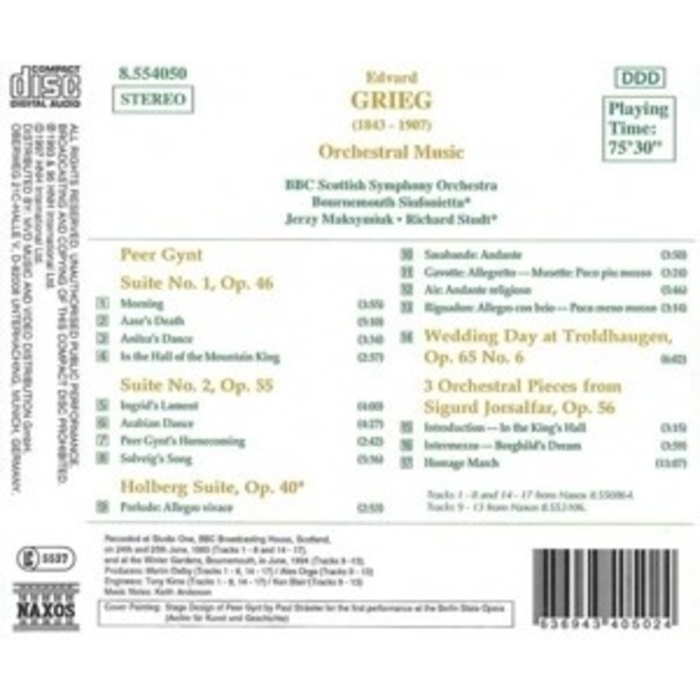 Naxos Grieg: Orchestral Music