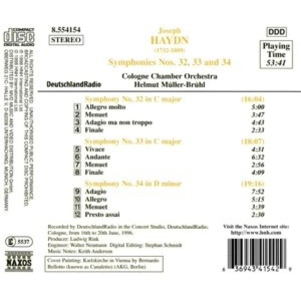 Naxos Haydn: Sym. Nos.32,33 & 34