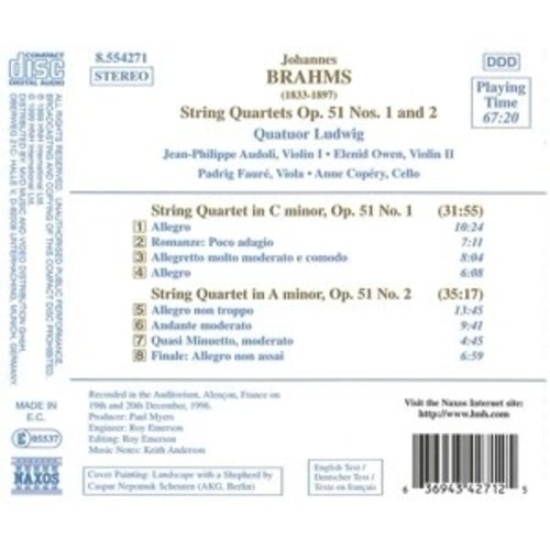 Naxos Brahms:str.quartets Op.51N.1&2