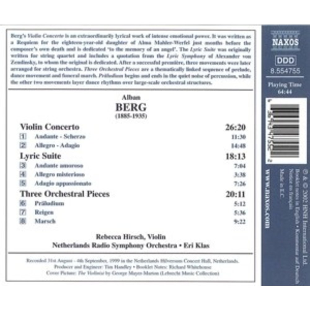 Naxos Berg:violin Concerto.lyric Sui