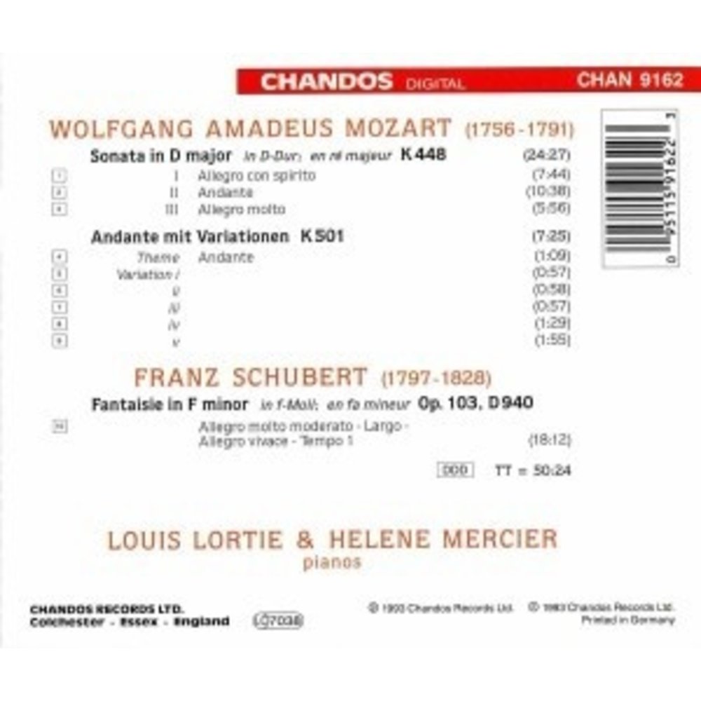CHANDOS Sonata K.448 Fantaisie D.940