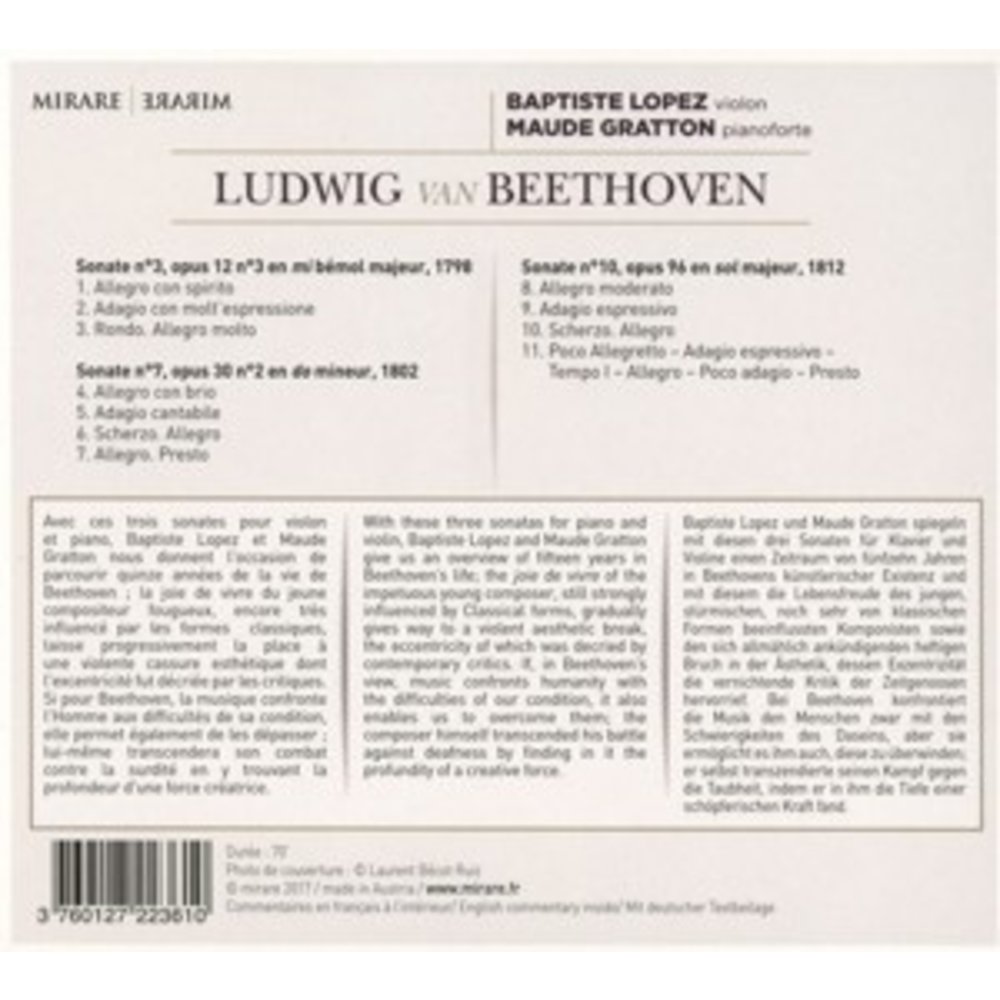 Mirare Sonates Pour Violon & Piano No.3 7