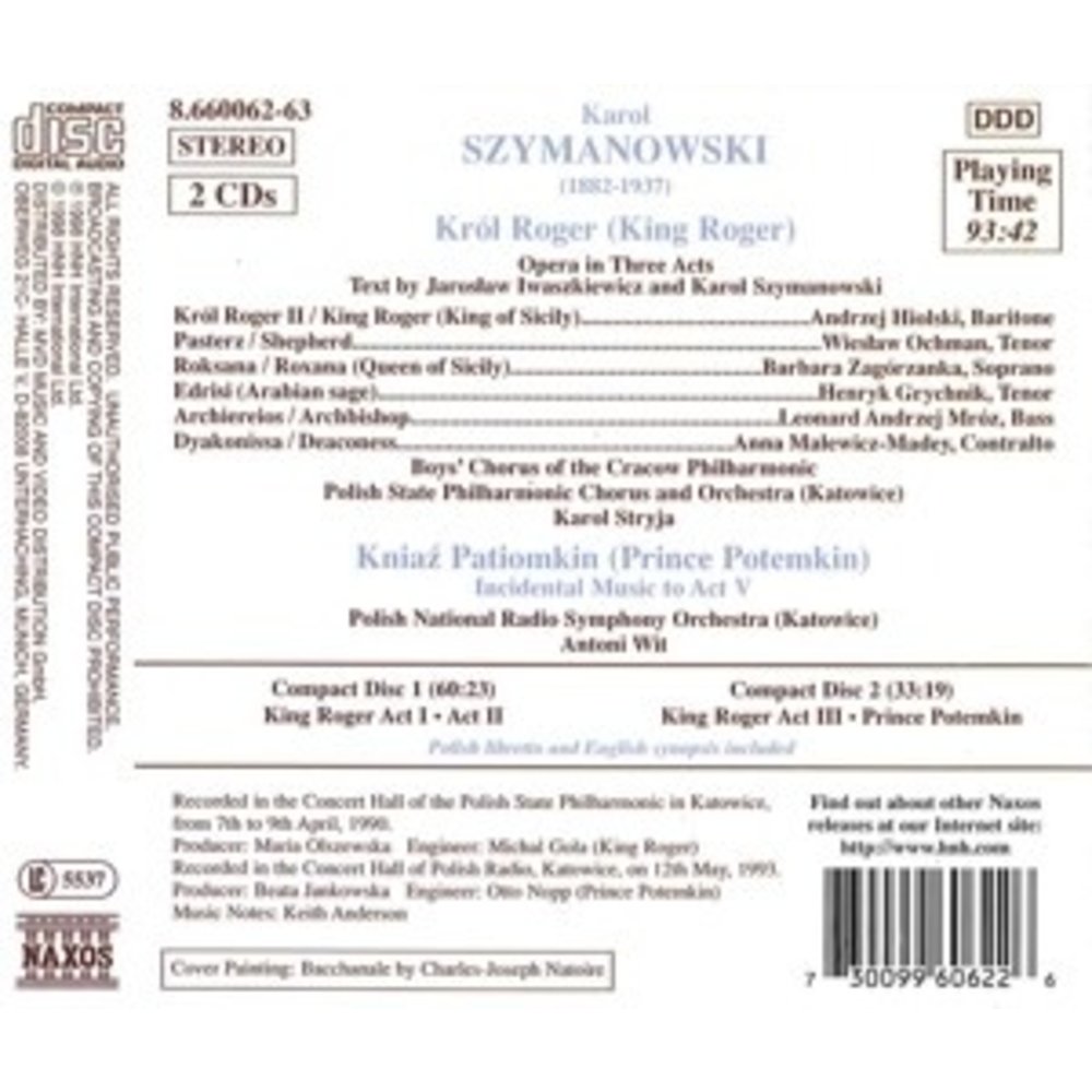 Naxos Szymanowski:king Roger.prince