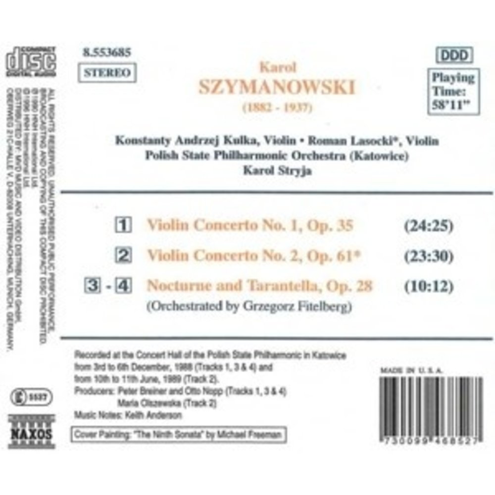 Naxos Szymanowski: Violin Conc. 1&2
