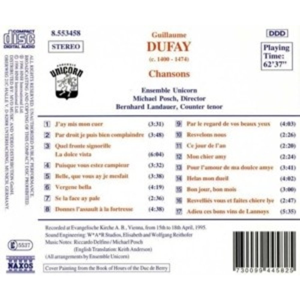 Naxos Dufay: Chansons